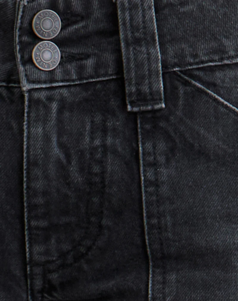 Low Rise Relaxed Cargo Jeans in Vintage Black - Image 6