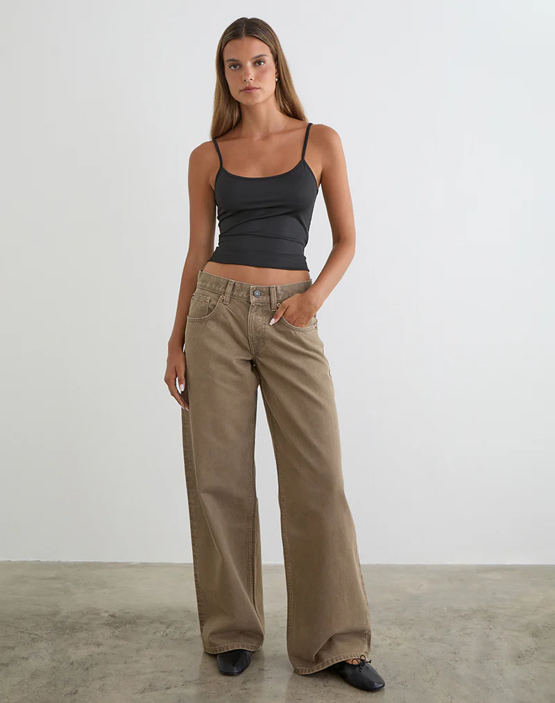 Low Rise Roomy Jeans in Bronze - Image 3
