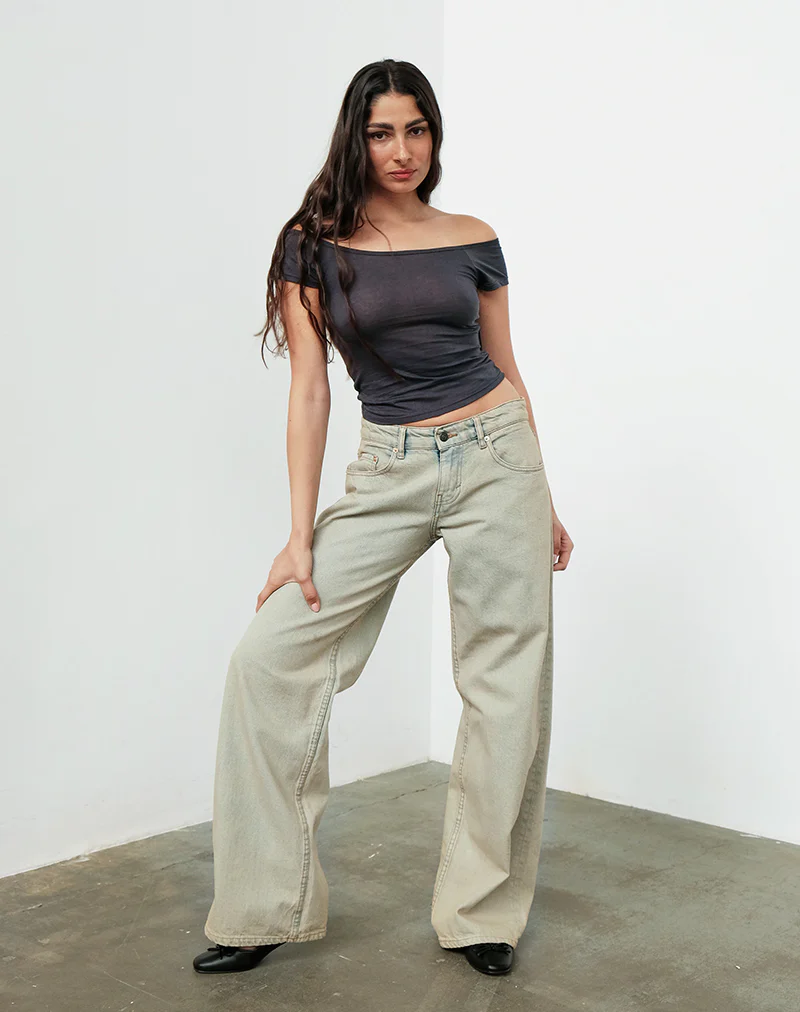 Low Rise Roomy Jeans in Desert Sand Wash - Image 2
