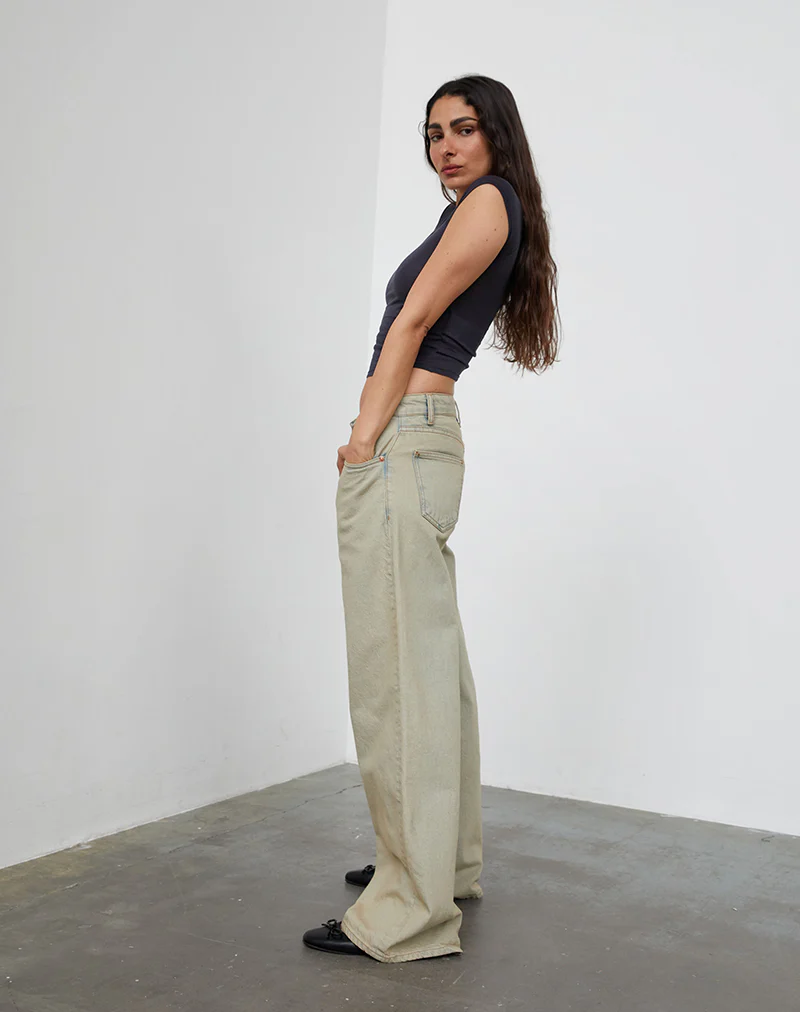 Low Rise Roomy Jeans in Desert Sand Wash - Image 3