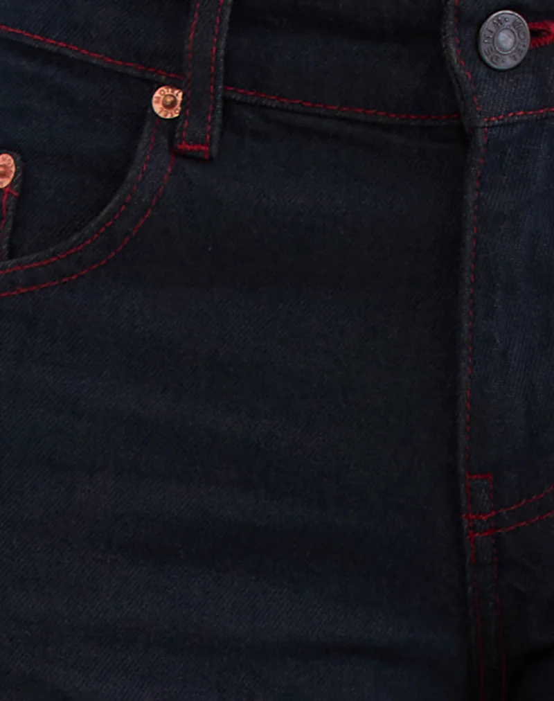Low Rise Roomy Jeans in Indigo with Red Stitch - Image 8