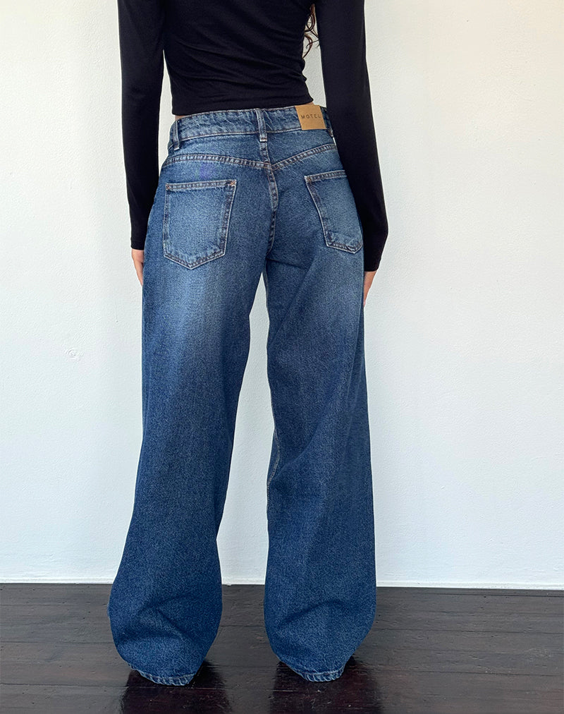 Roomy Extra Wide Low Rise Jean in College Blue - Image 2