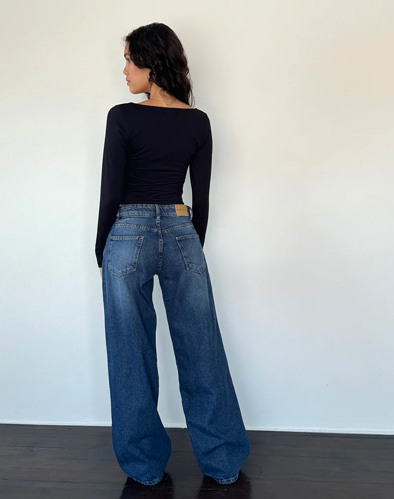 Roomy Extra Wide Low Rise Jean in College Blue - Image 4