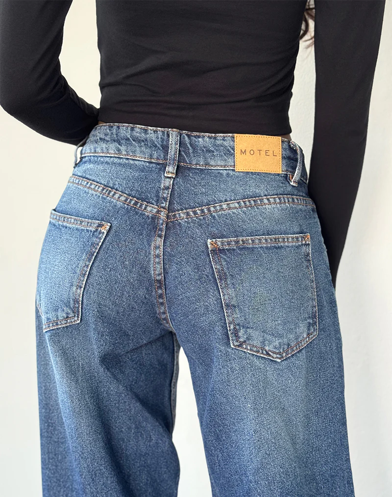 Roomy Extra Wide Low Rise Jean in College Blue - Image 5