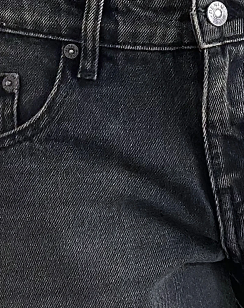 Roomy Low Rise Jorts in Washed Black Grey - Image 6