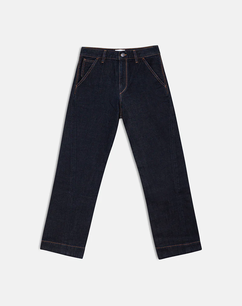 Low Rise Cinch Twisted Seam Jean in Indigo - Image 6