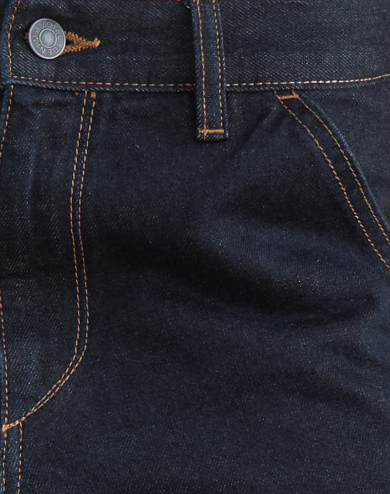 Low Rise Cinch Twisted Seam Jean in Indigo - Image 7