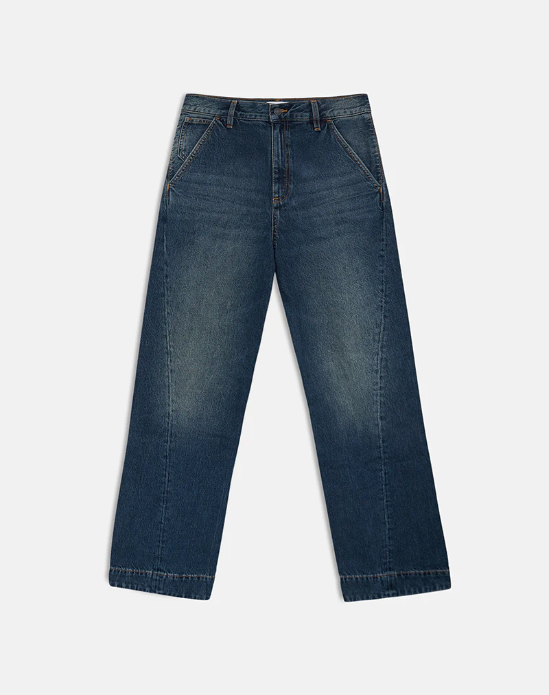 Low Rise Cinch Twisted Seam Jean in Dirty Green - Image 3