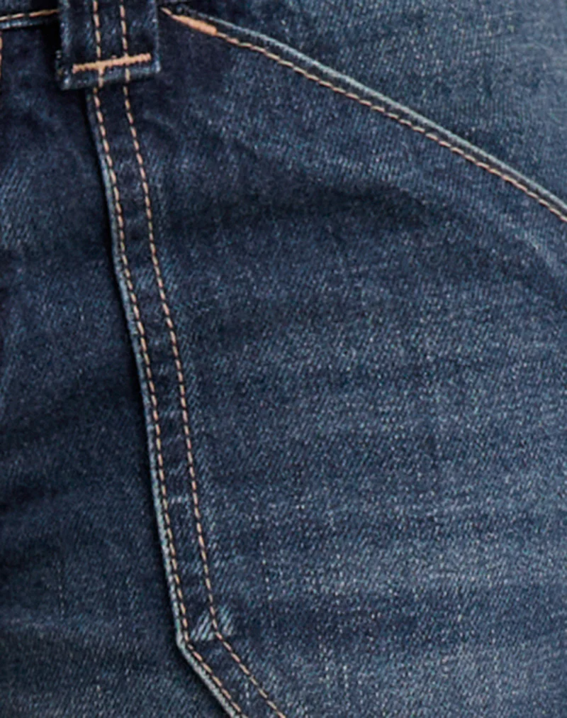 Low Rise Relaxed Cargo Jeans in Mid Blue Tint - Image 7