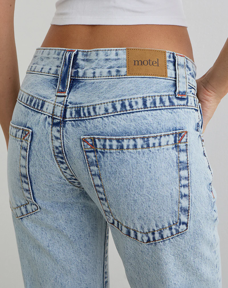 Low Rise Twisted Seam Jeans in 80's Blue Wash - Image 5