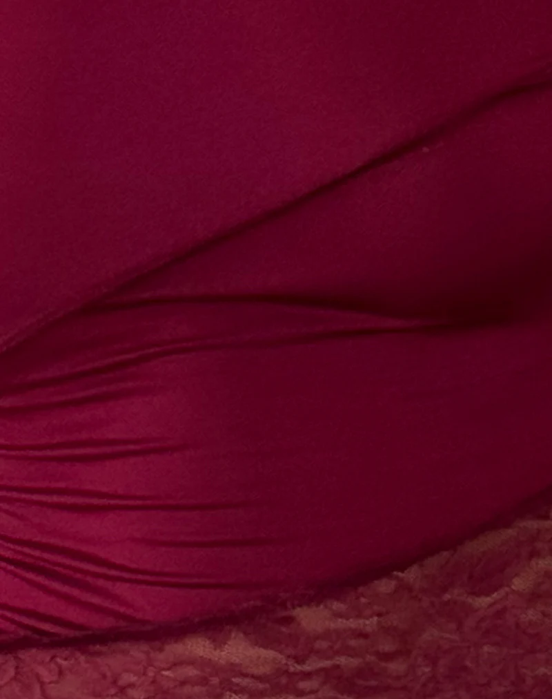 Lucca Long Sleeve Top in Burgundy - Image 6
