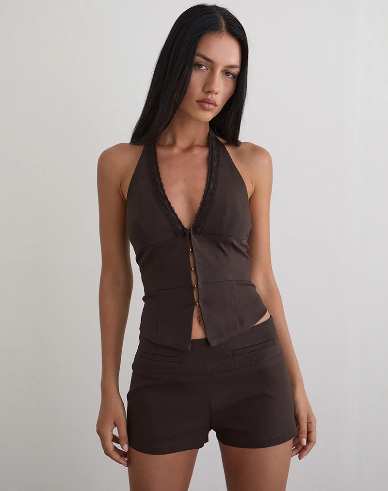 Lucen Mini Short in Tailoring Brown - Image 5