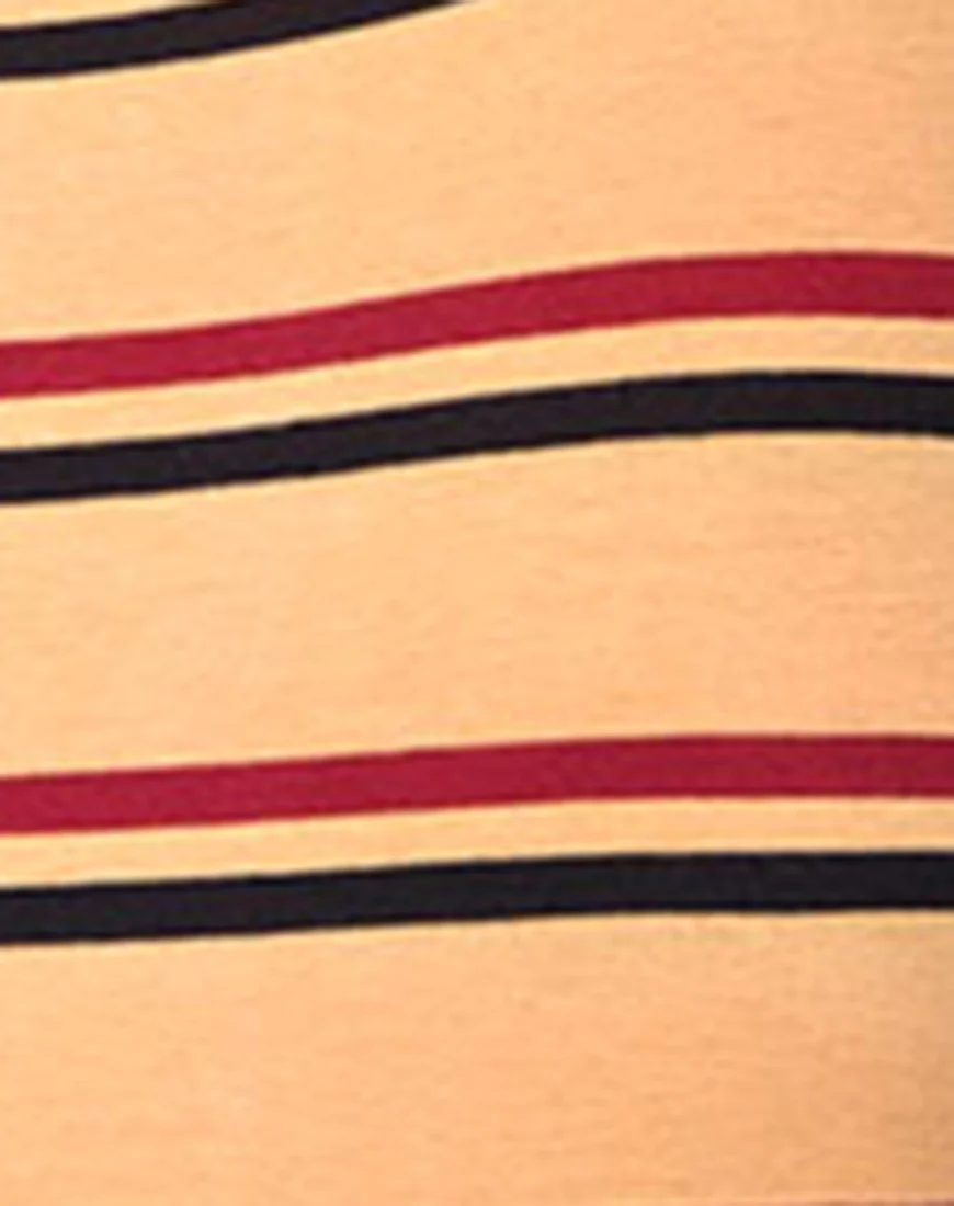 Lucia Bodice in 70's Stripe Mustard Horizontal Stripe - Image 5