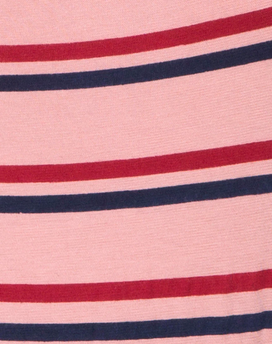 Lucia Bodice in 70's Stripe Pink Horizontal - Image 5