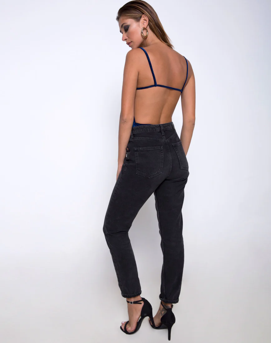 Lucia Bodice in Velvet Navy - Image 4