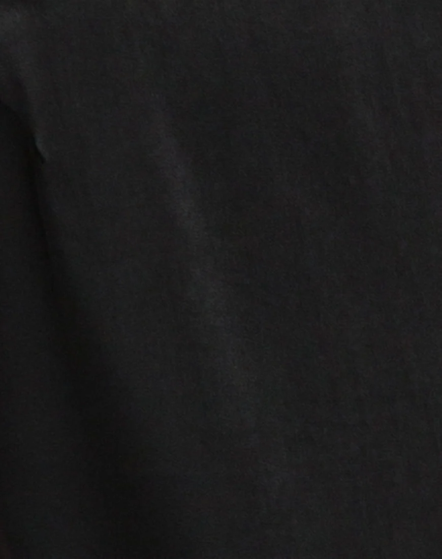 Lucille Slip Dress in Satin Black - Image 5