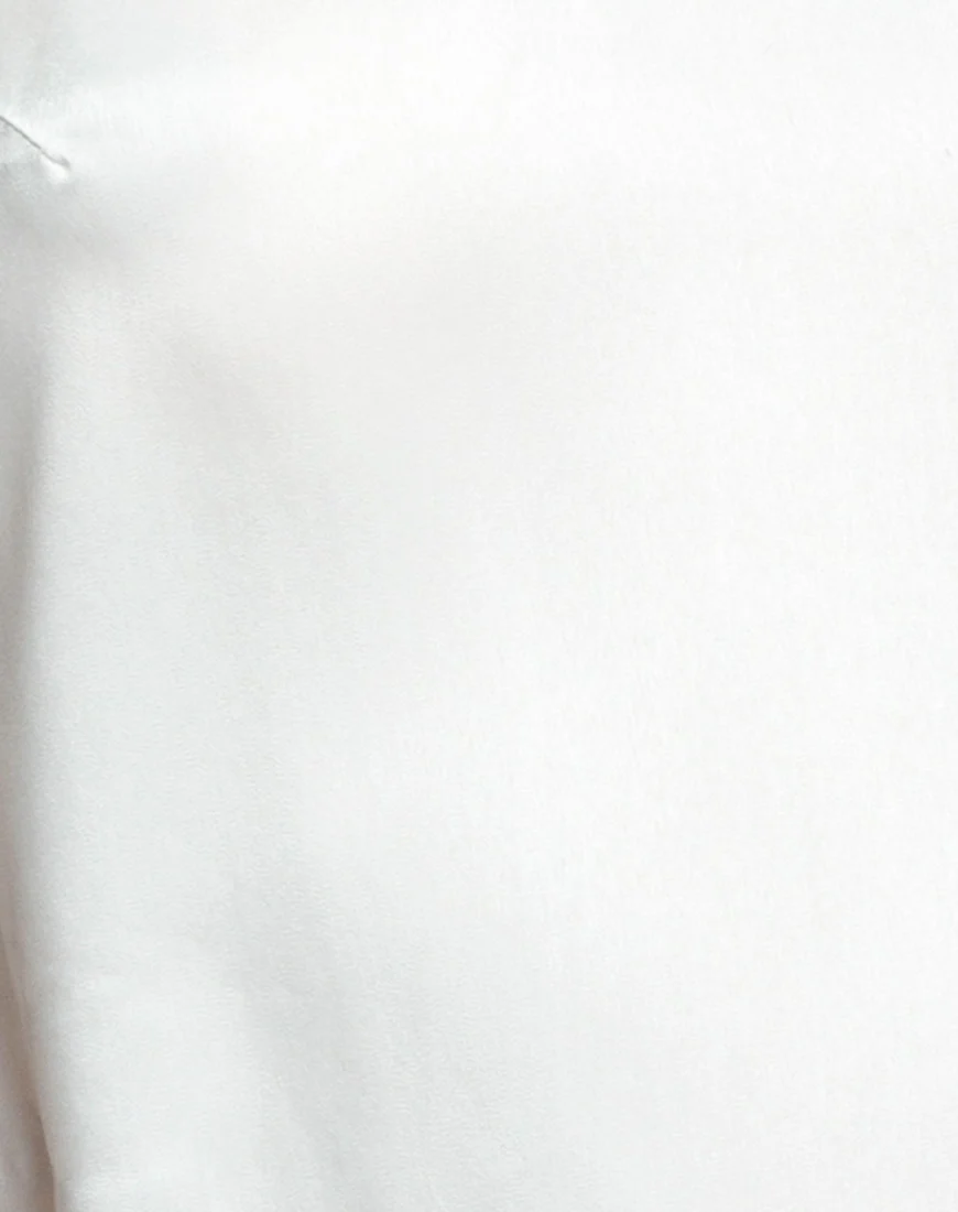 Lucille Slip Dress in Satin Bone - Image 5