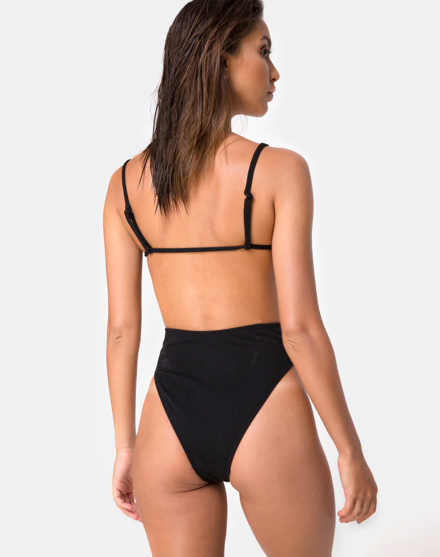 Luelle Swimsuit in Mini Rib Black - Image 2