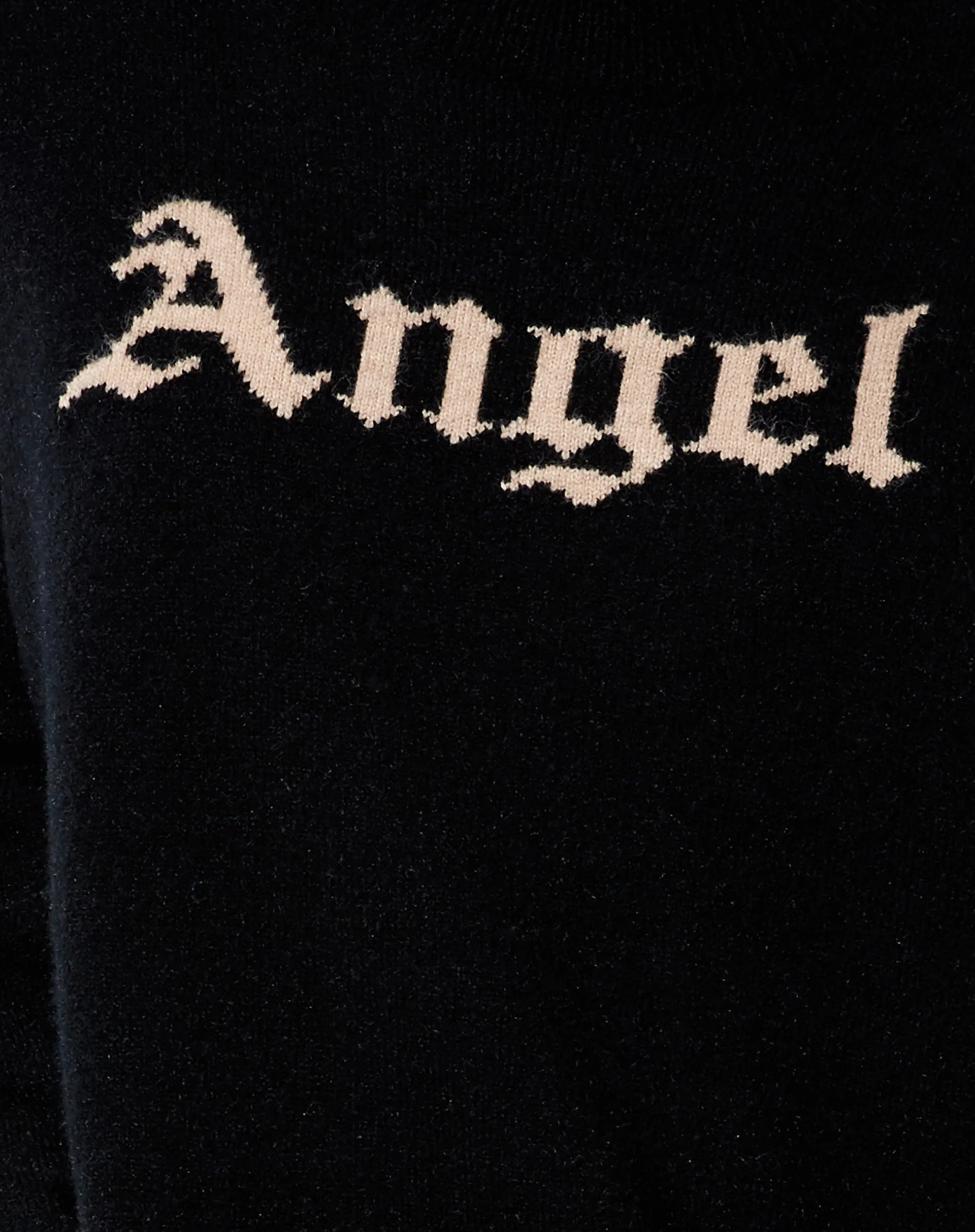 Lulees Jumper in Knit Black with 'Angel' in Cream - Image 5