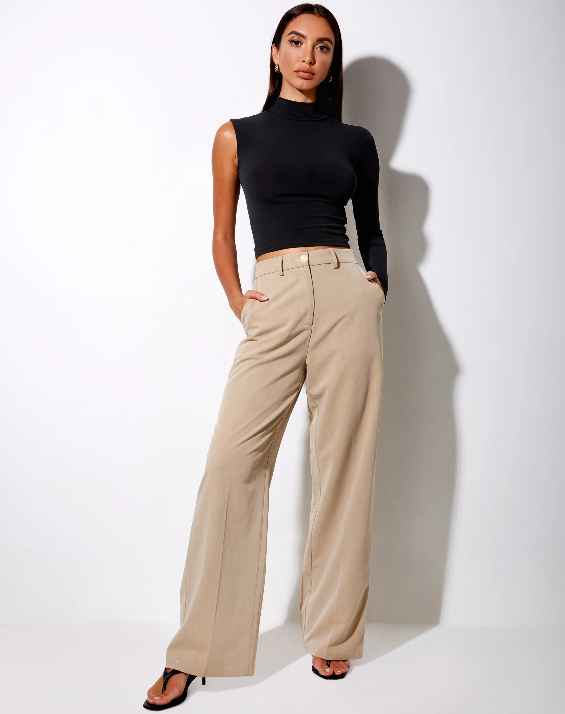 Luly Crop Top in Polycrepe Black - Image 3