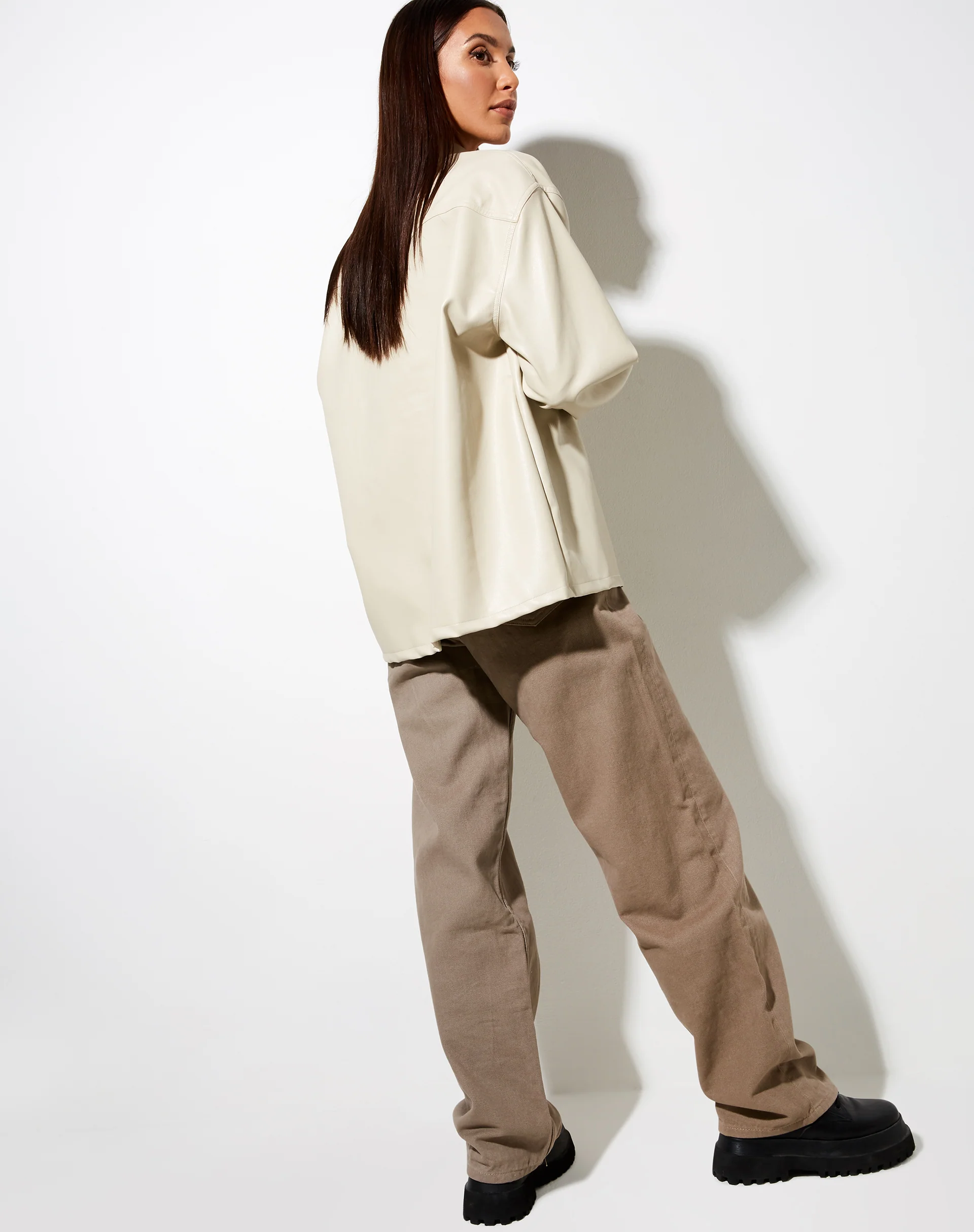 Lumberjack Shirt in PU Ecru - Image 3