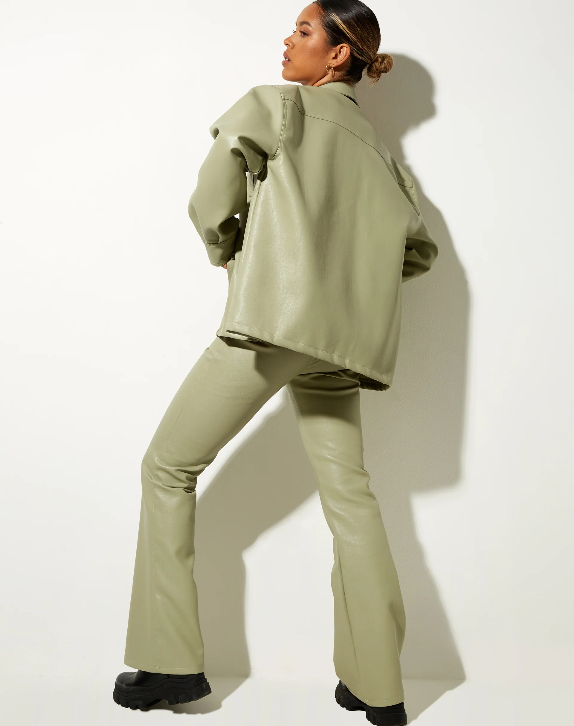 LumberJack Shirt in PU Sage - Image 2