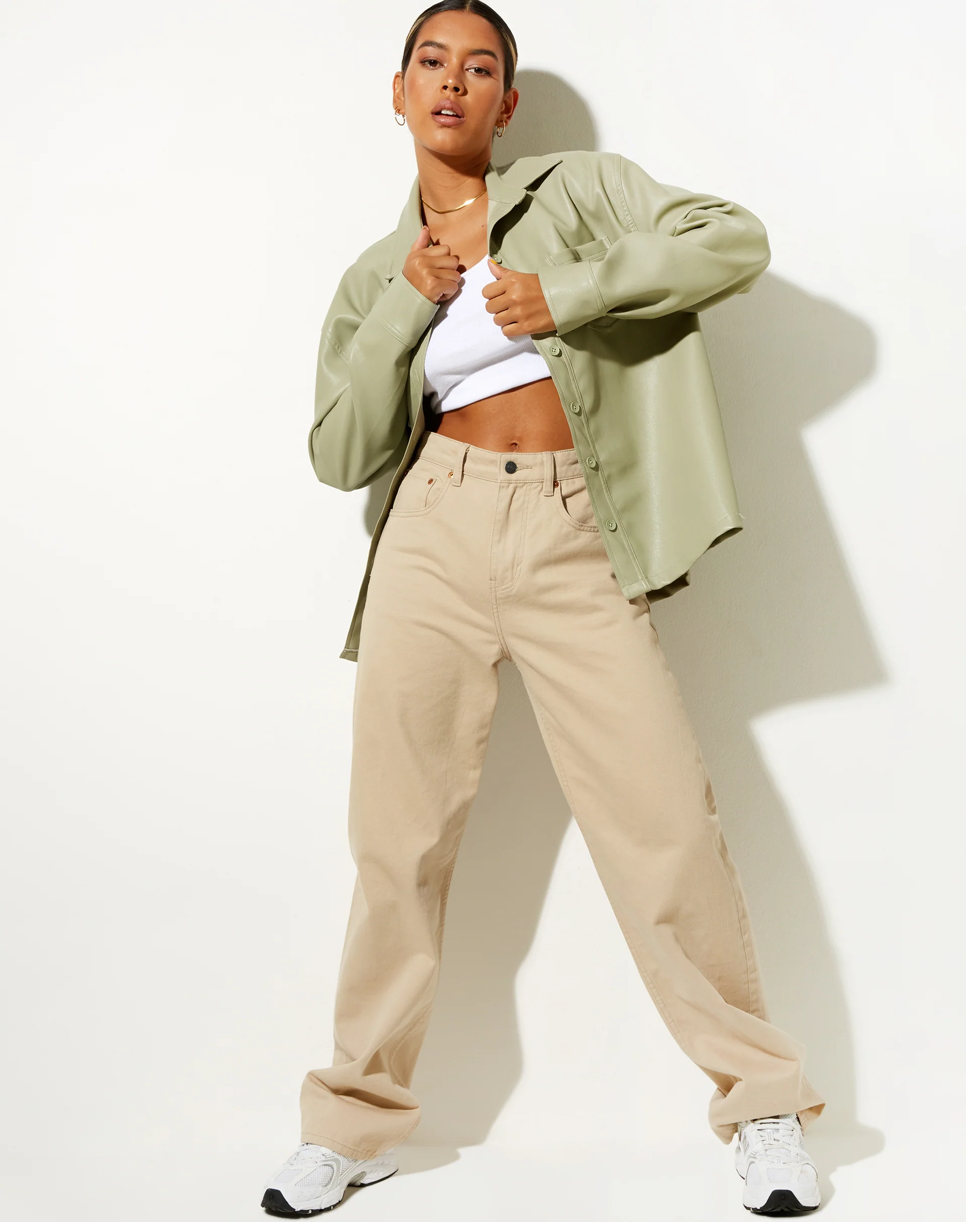 LumberJack Shirt in PU Sage - Image 4