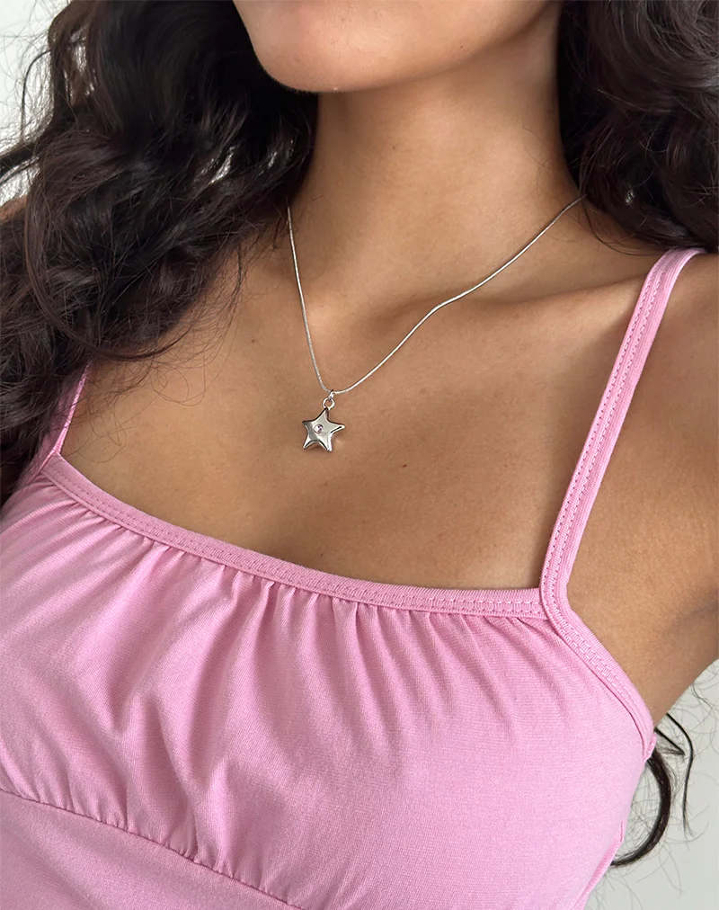 Luna Necklace Pink Star - Image 2