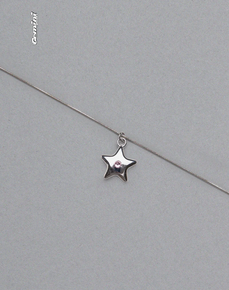 Luna Necklace Pink Star - Image 4