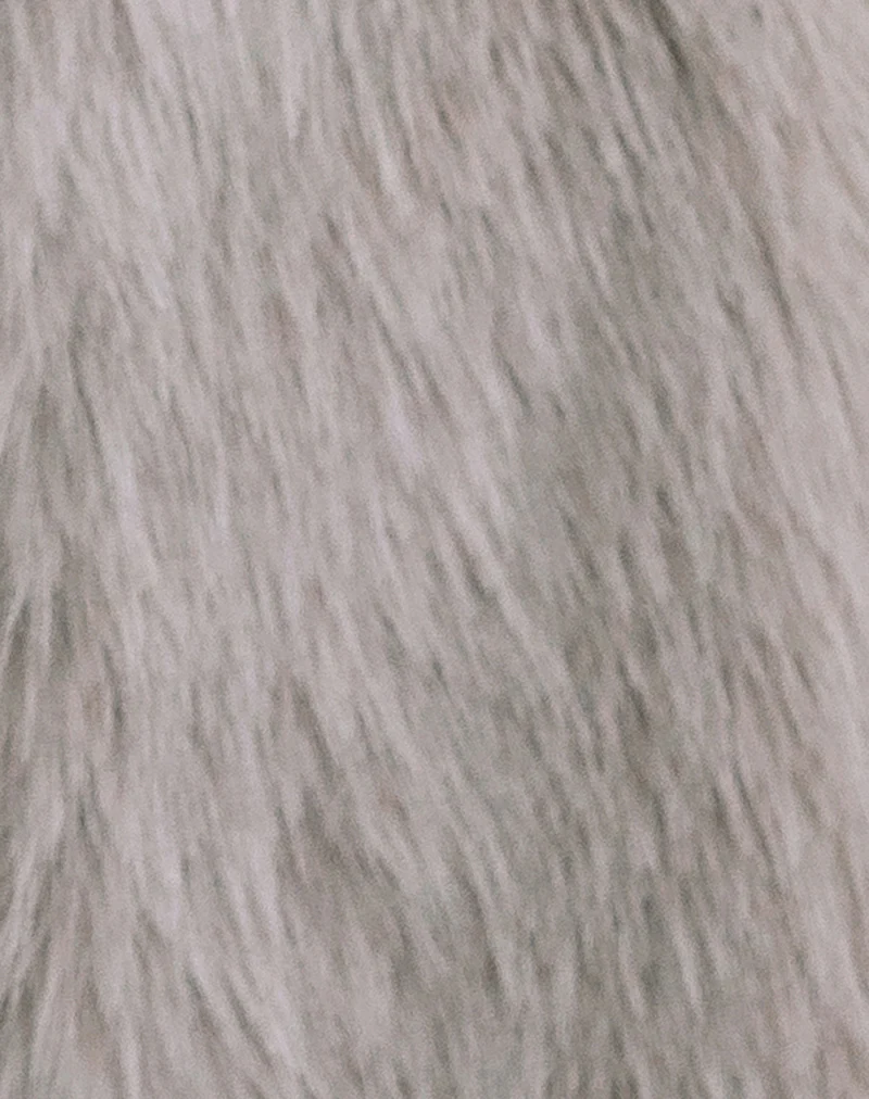 Lupita Jacket in Faux Fur Taupe - Image 6
