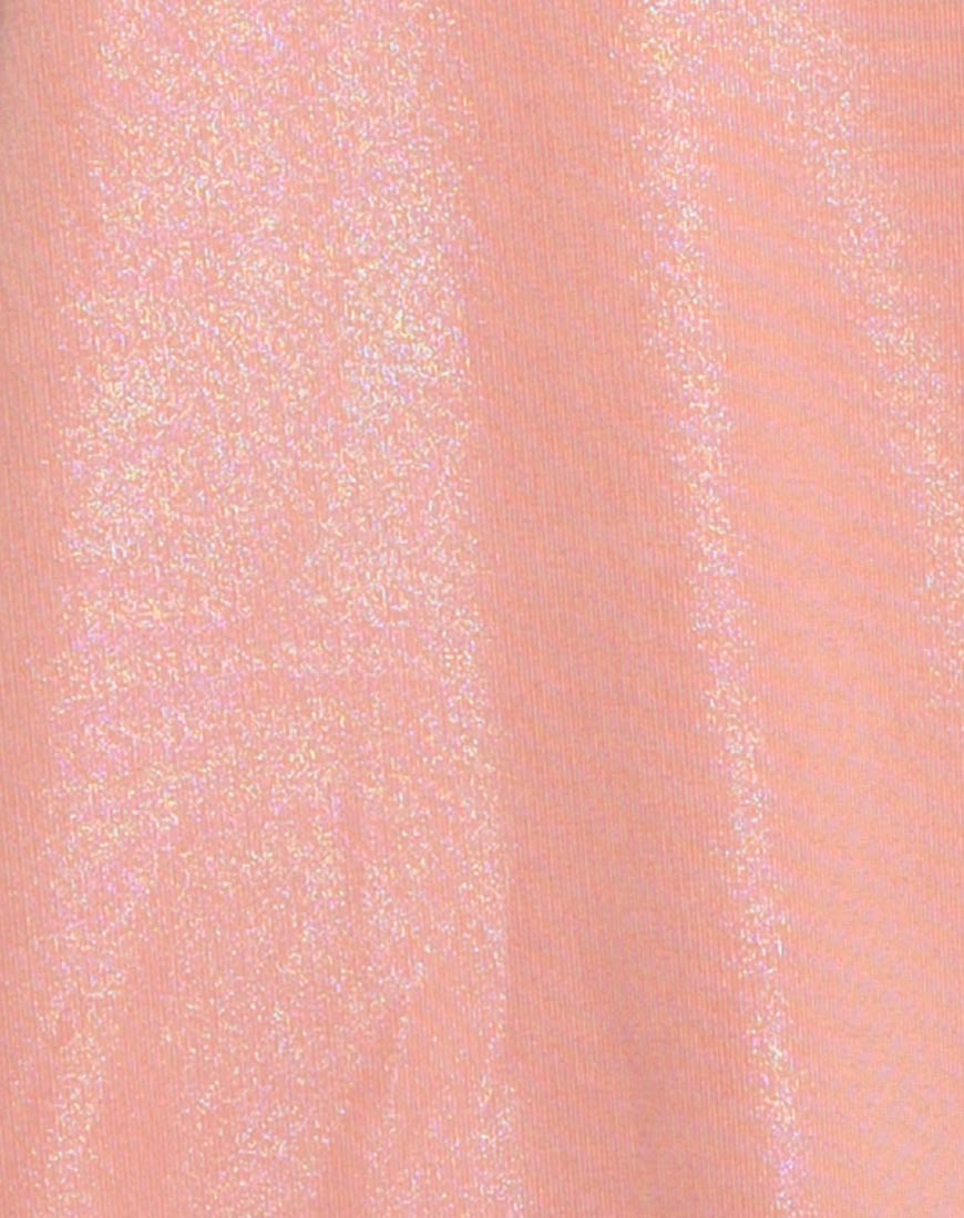 Lustre Slip Dress in Peach Blush Pearlescent Shimmer - Image 5
