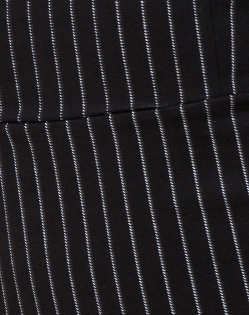 Luveries Dress in Pinstripe Black - Image 5