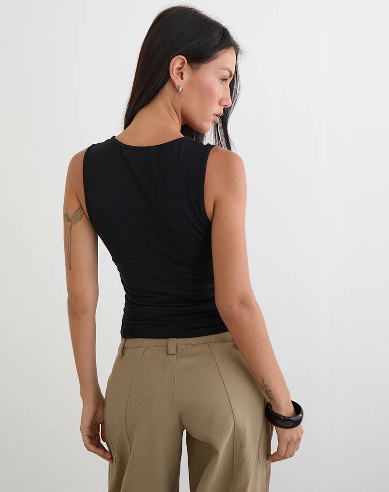 Lycia Plunge Top in Black - Image 5