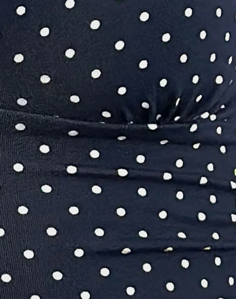 Lycia Plunge Top in Micro Polka Navy - Image 6