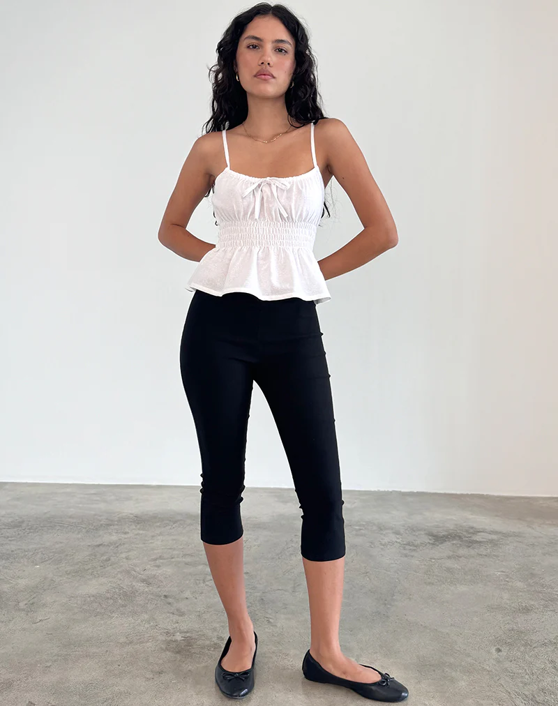Lyncia Tie Front Cami Top in Off White - Image 6