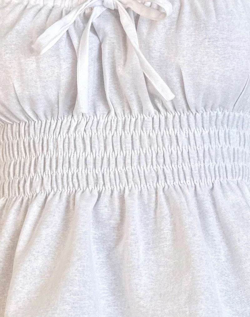 Lyncia Tie Front Cami Top in Off White - Image 7