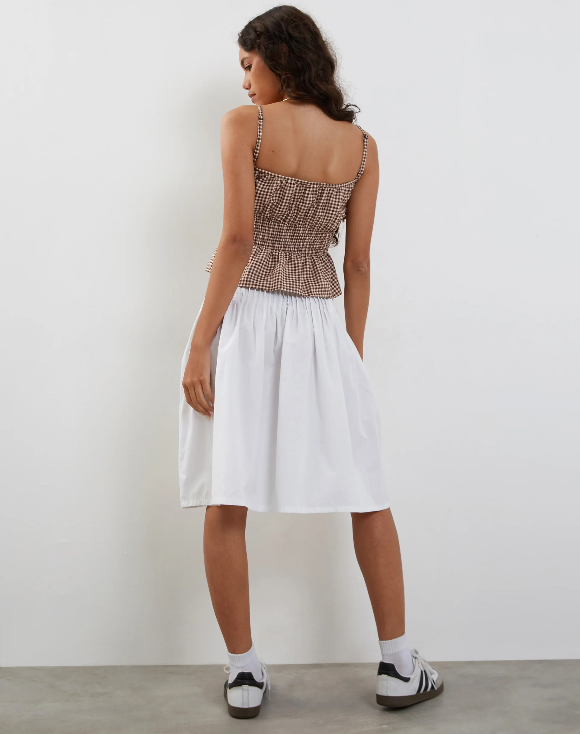 Lyncia Tie Front Cami Top in Mini Gingham - Image 5