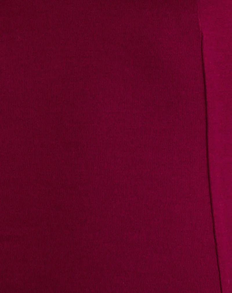 Lynod Plunge Top in Rayon Burgundy - Image 5