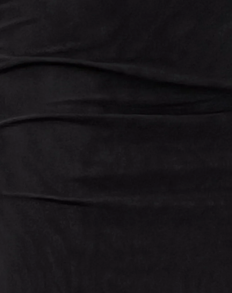 Lyra Backless Midi Dress in Mesh Black - Image 5