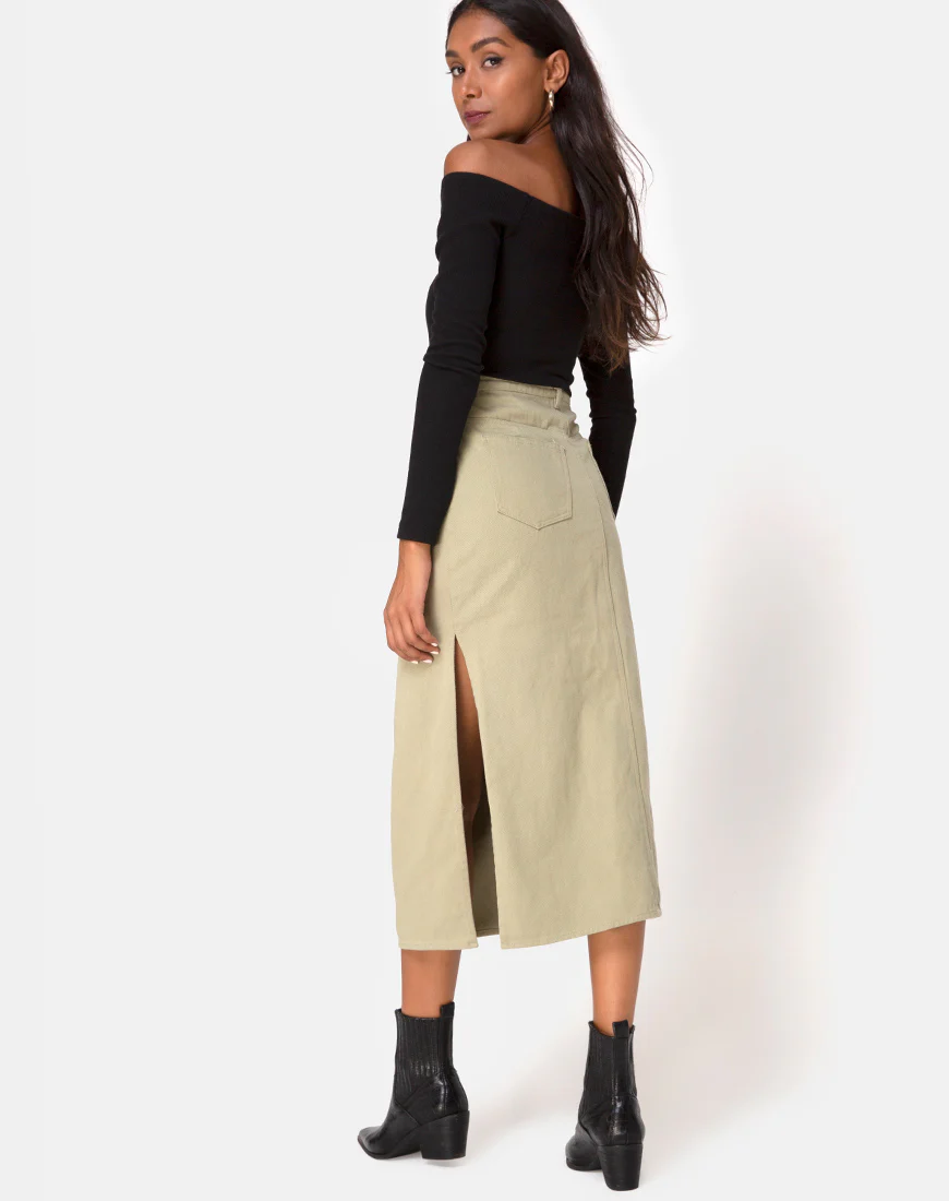 Lyra Midi Skirt in Sage - Image 4