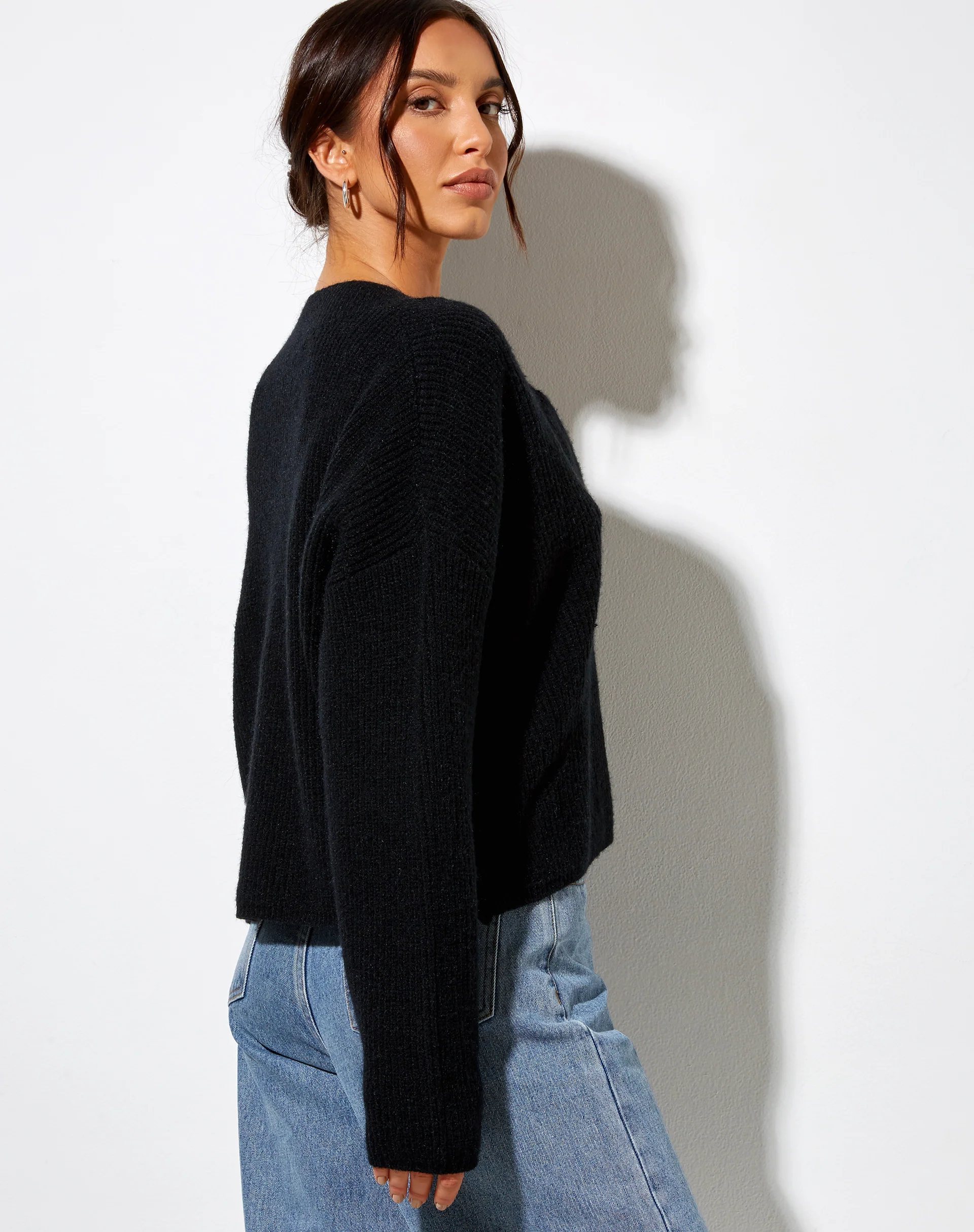 Mabel Jumper in Knit Black - Image 3