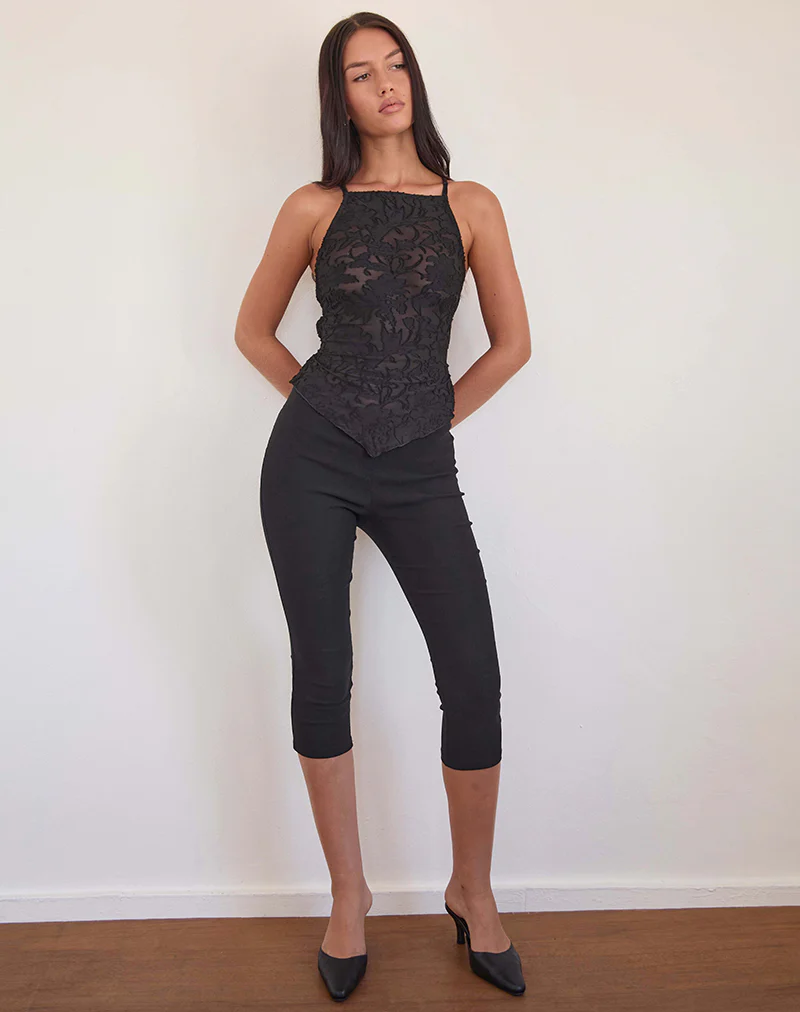 Maddison Top in Sheer Flower Black - Image 5