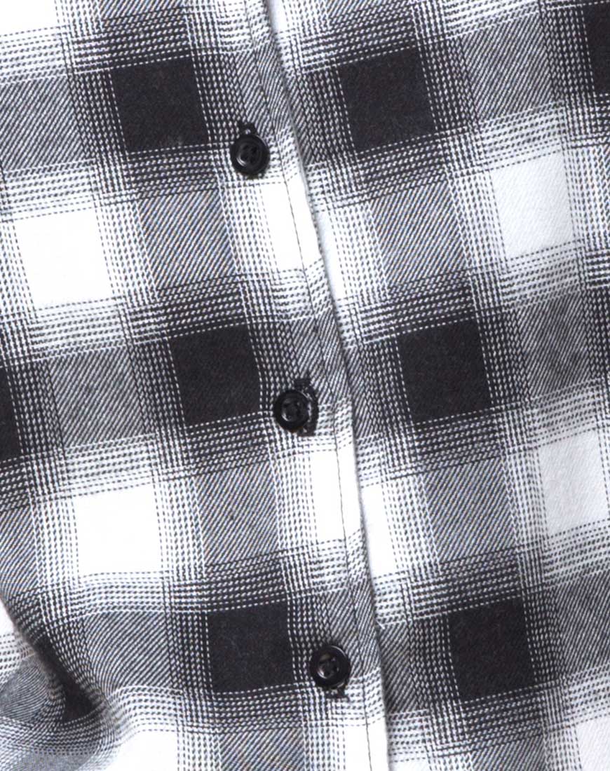 Madison Pinafore Dress in Plaid Black and White - Image 5