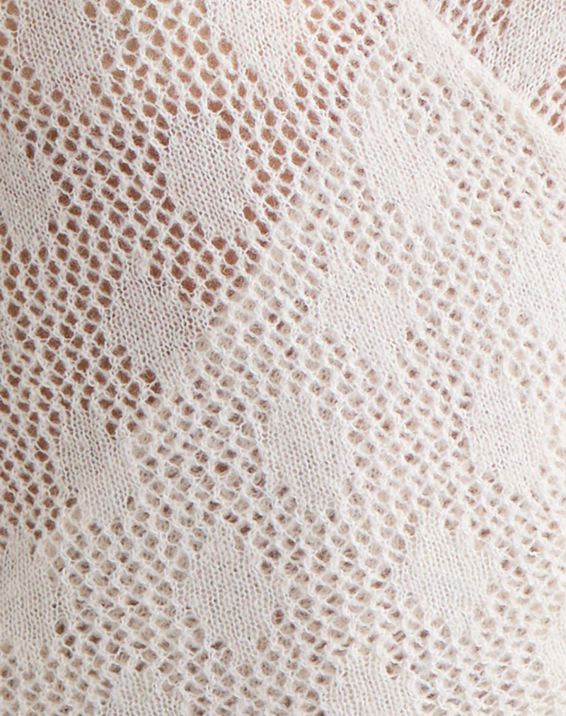 Maeko Crochet Wrap Top in Knit Ecru - Image 6