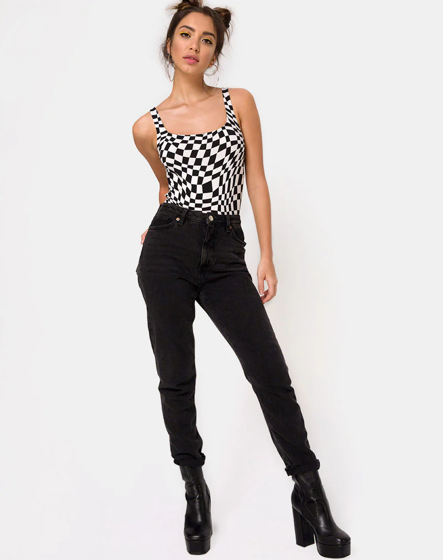 Maes Bodice in Square Flag Black and White - Image 3