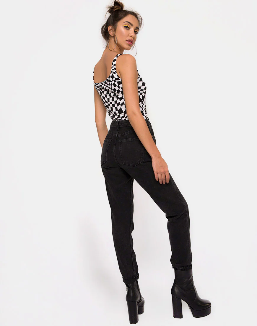 Maes Bodice in Square Flag Black and White - Image 4