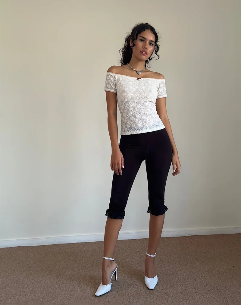Mageina Bardot Top in Lace Ivory - Image 3
