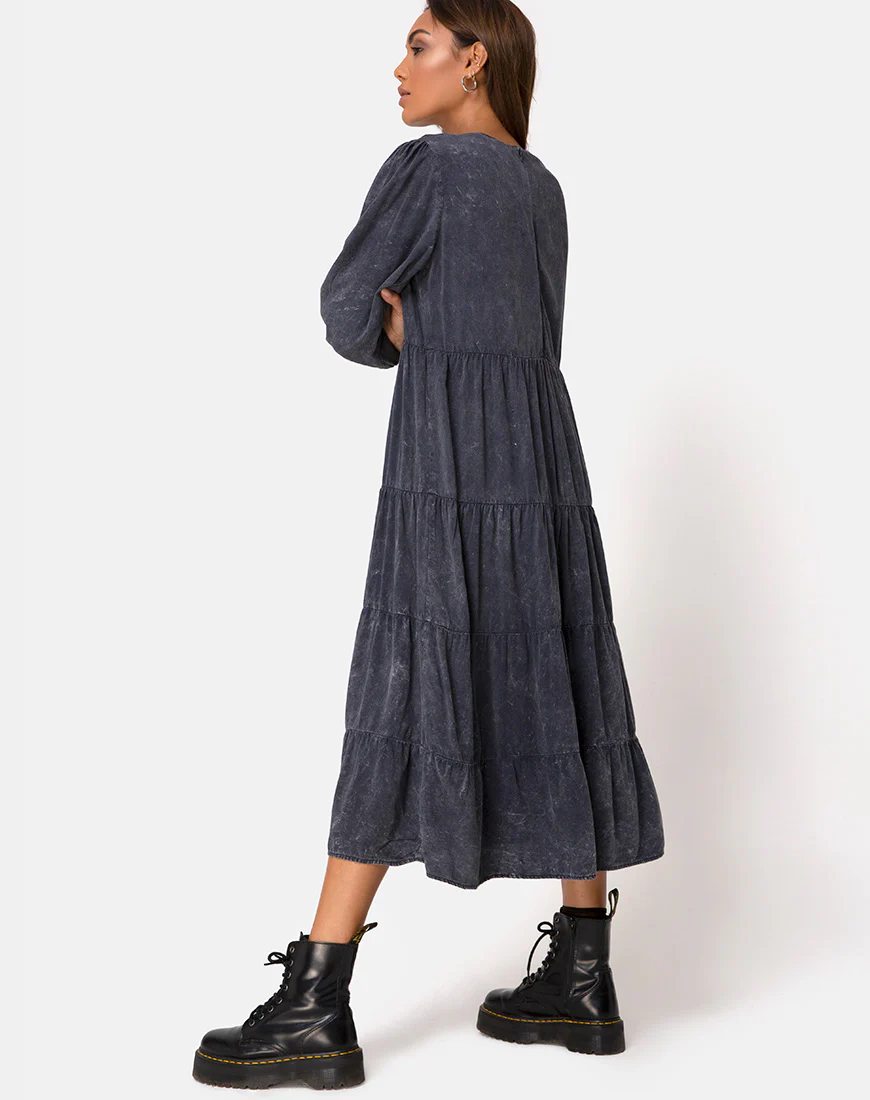 Magnolia Dress in Wash Out Black - Image 2
