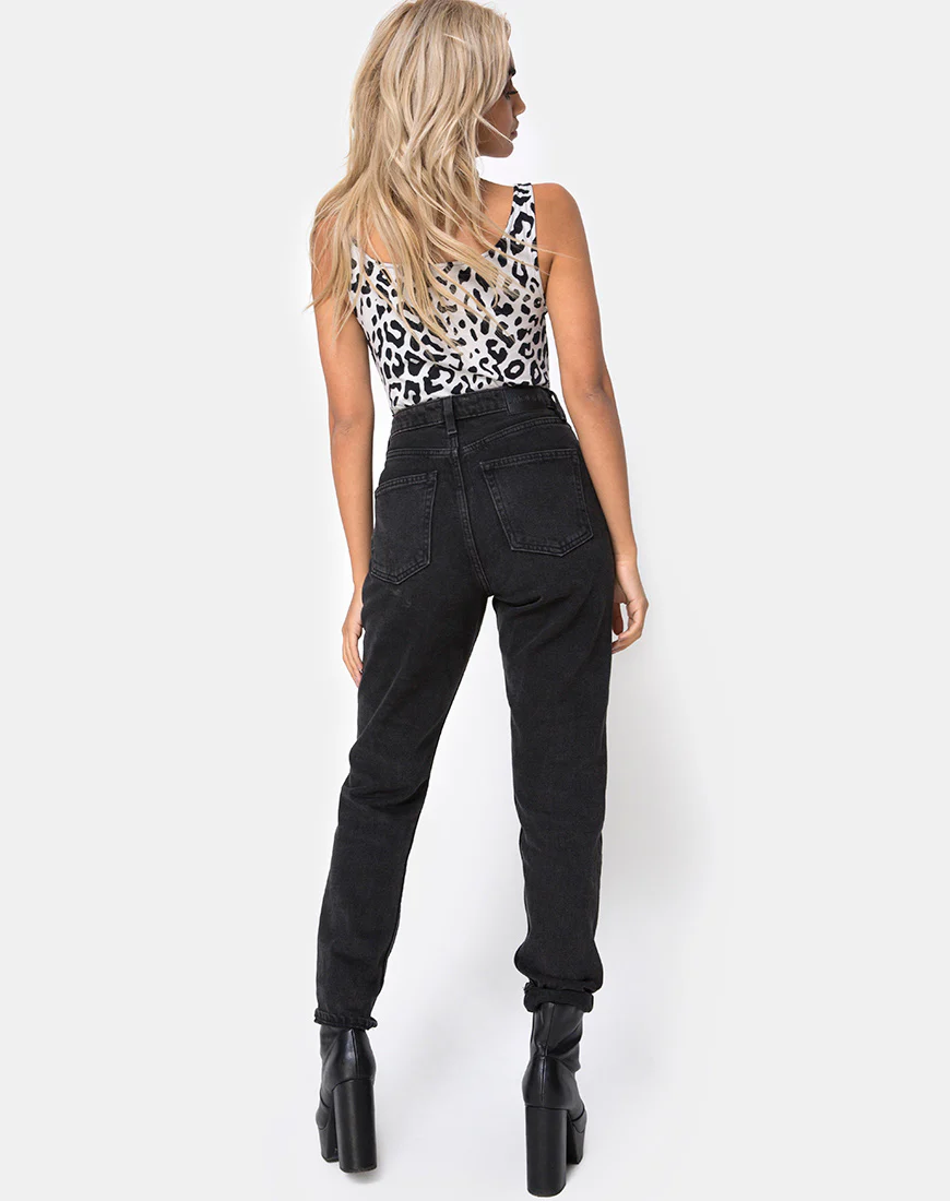 Mahi Bodice in Mono Animal Grey and White - Image 4