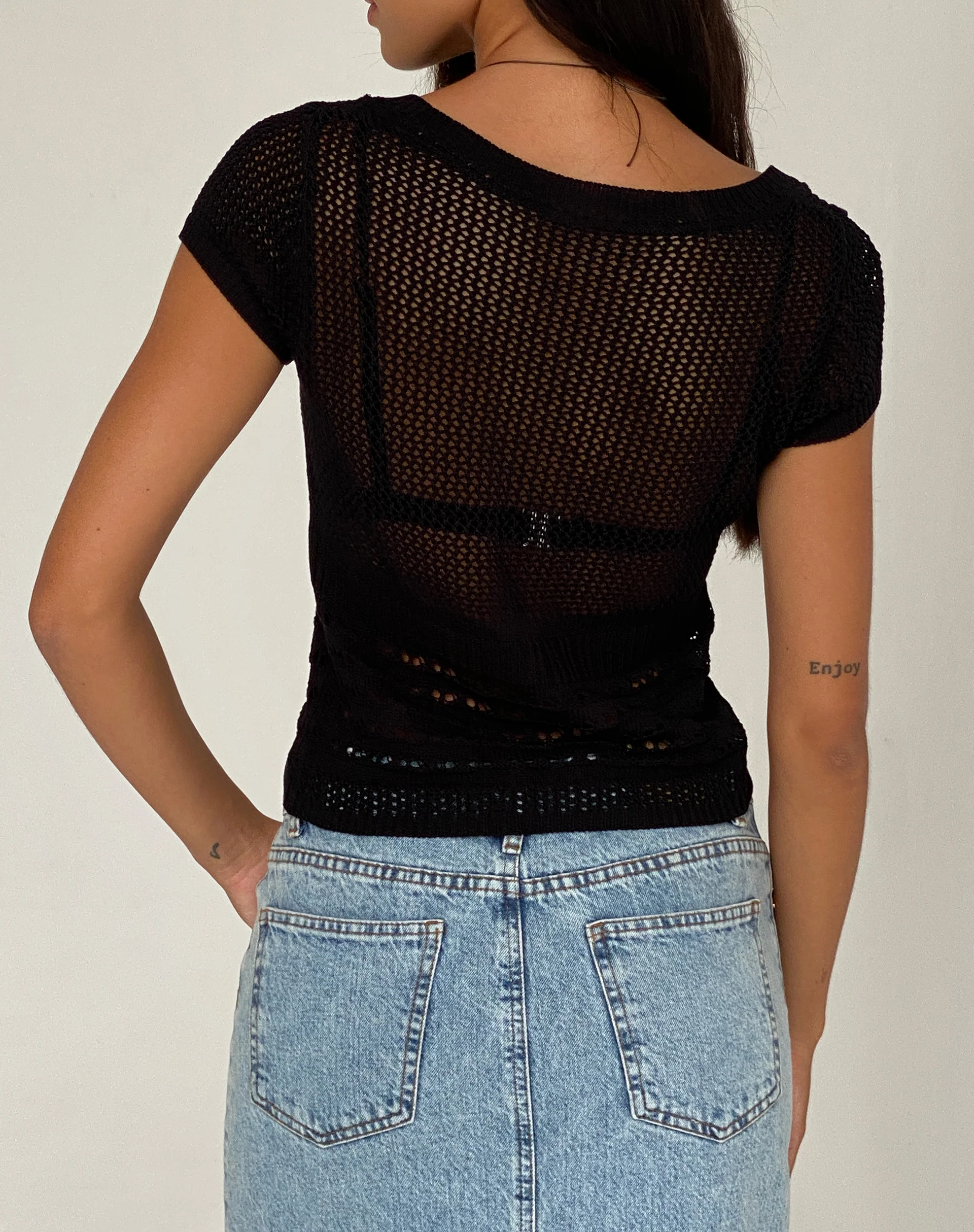 Maika Knitted Top in Black - Image 5